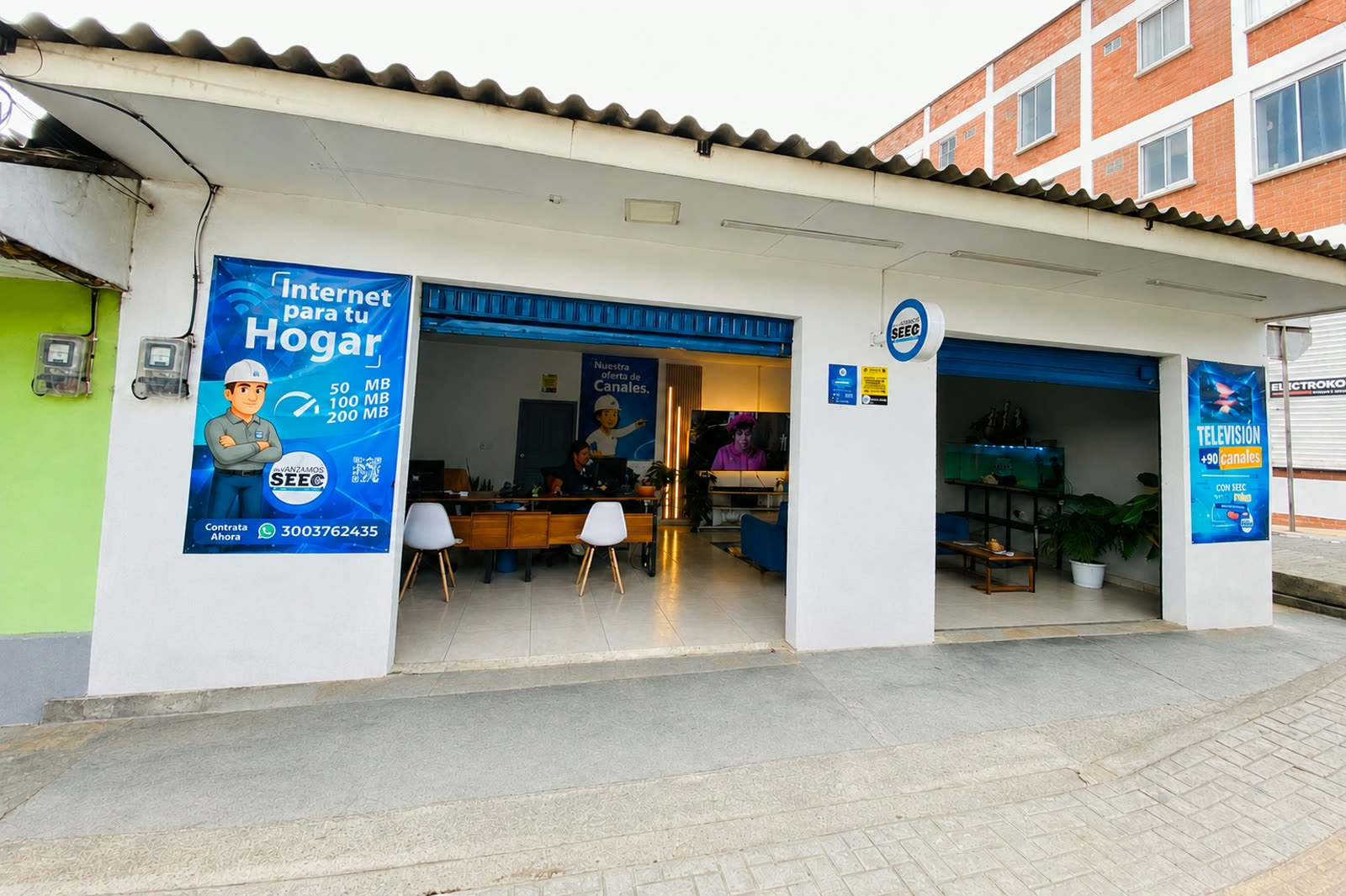 Fachada del punto de pago autorizado de Integral SEEC en Piendamó, Cauca